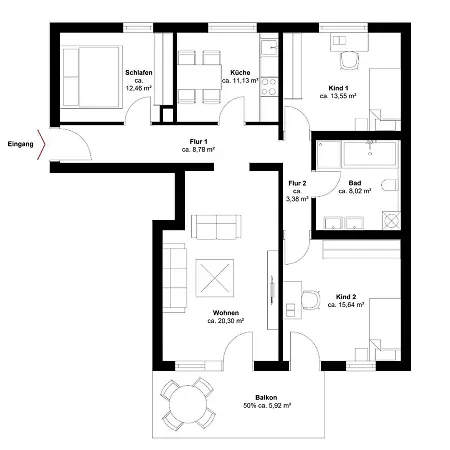 Appartement Meerblick Vineta *